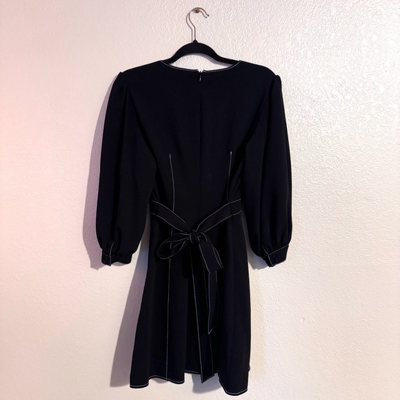 Cinq á Sept Topstitch Shelf Tie‎ Clarissa Dress in Black - Picture 2 of 7